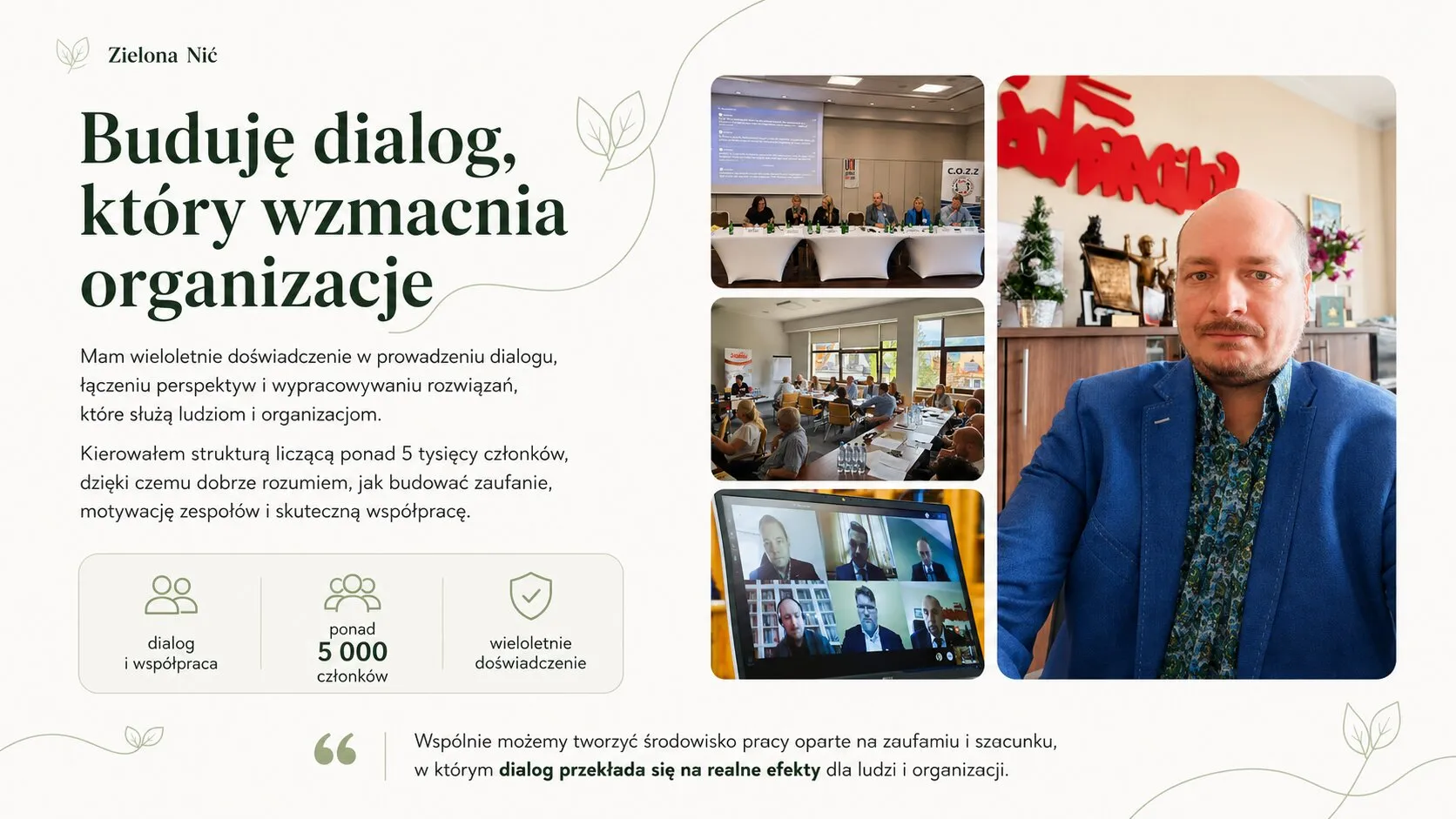 Kolaż zdjęć: Dialog społeczny i pracowniczy