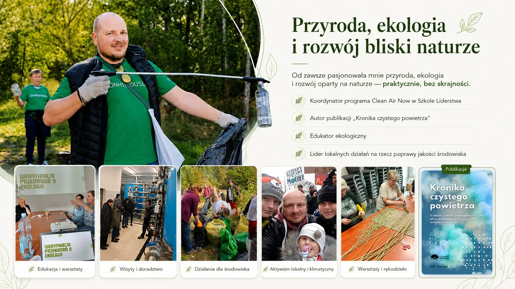 Kolaż zdjęć: Ekologia i czyste powietrze